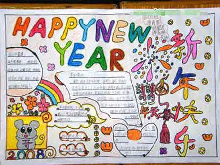 迎新年手抄报中国农历年的岁首