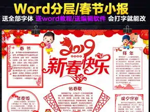 2019新年快乐小报春节元旦手抄报猪年电子小报图片模板下载