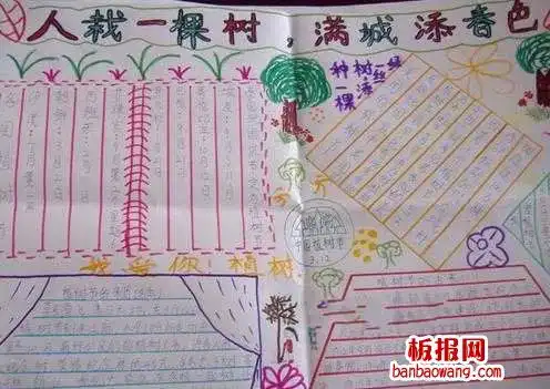二年级小学生植树节手抄报