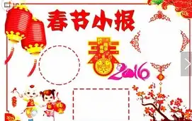 黑板报花边2016春节手抄报版面设计