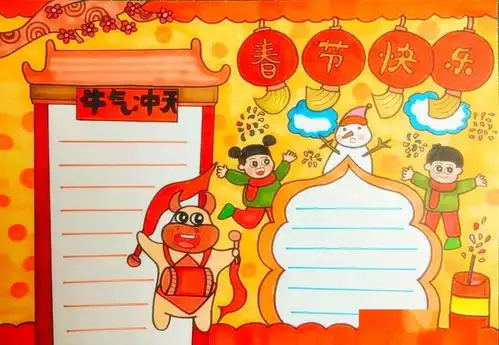 超实用2021春节手抄报合集,假期陪孩子动手制作吧