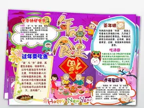ps春节传统美食小报2019新年饮食文化手抄报小报素材图片模板psd设计图下载元旦手抄报大全编号19140391