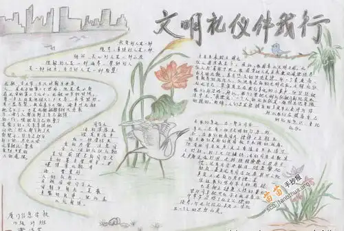 小学生文明礼仪伴我行手抄报图片大全内容