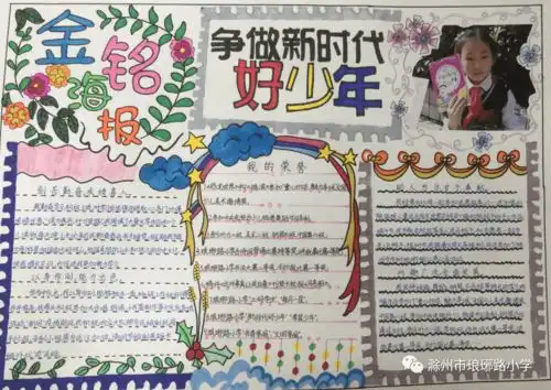 争当新时代好少年绘竞选海报展风采琅琊路小学新时代好少年竞选海报展示