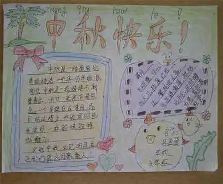中秋节手抄报版面设计图儿时的中秋