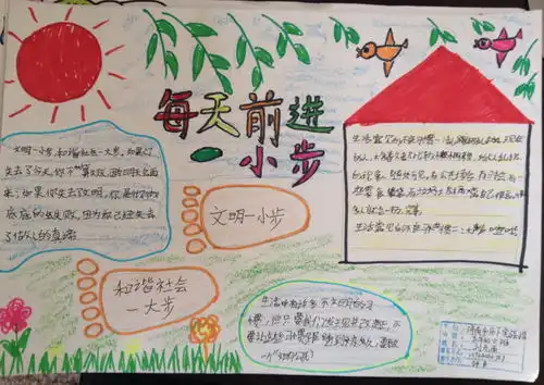 每天前进一小步手抄报资料