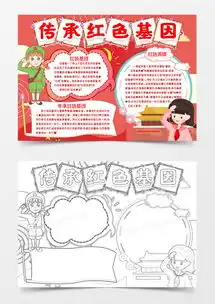 传承红色基因小报手抄报模版word模板下载熊猫办公