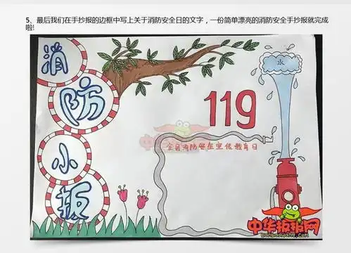 小学生消防安全手抄报图片,消防小报word模板下载jpg格式熊猫办公