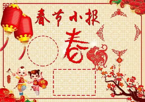 猪年春节手抄报模板,快为孩子收藏备用