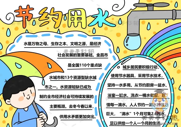 节约用水手抄报内容怎么写节约用水的手抄报怎么写