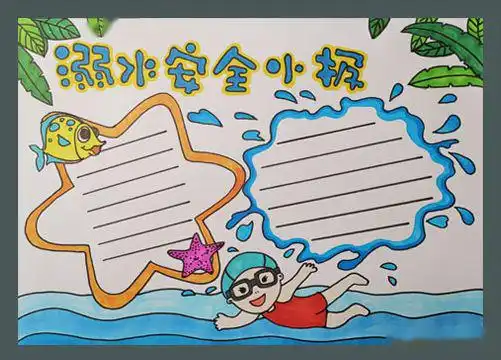 494微课防溺水手抄报合集