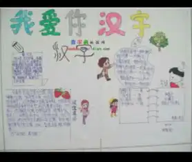 我爱你汉字手抄报图片