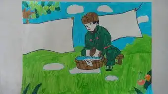 雷锋帮人做好事简笔画百度