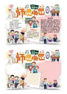 可爱卡通感恩教师节小报手抄报word模板下载docx格式熊猫办公
