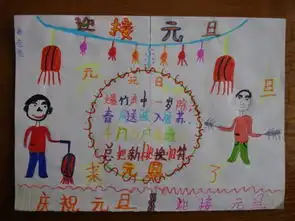 庆元旦儿童画快乐的元旦