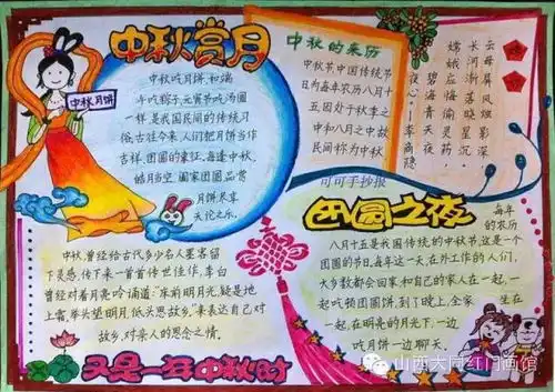 描写中秋节的好句好段好诗附中秋节手抄报鉴赏,提前为孩子收藏