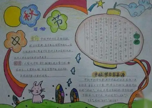 中秋主题手抄报怎么办版面要好画又好看,内容字多字少看年级