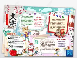 大寒小报24节气气象手抄报小报图片模板下载