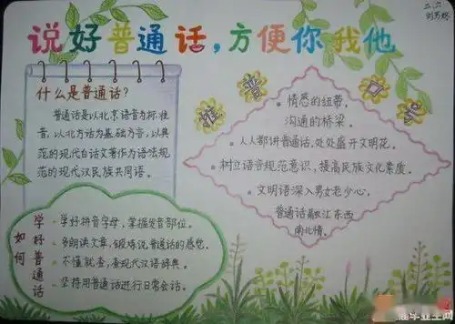 中国人中国话推普周手抄报大全小学生推普小报图片