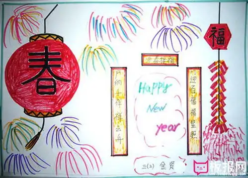 关于春节的手抄报图片,迎春接福
