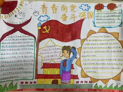 青春向党,奋斗强国绘画手抄报短视频原创征集活动手抄报组获奖作品展