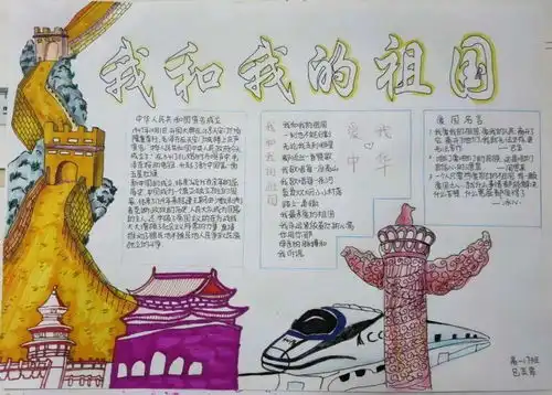 迎国庆,颂祖国昌黎一中学生手抄报作品展