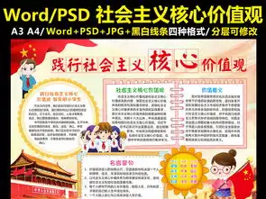 社会主义核心价值观小报爱国手抄报电子小报图片模板worddoc设计图下载道德与法治手抄报大全编号16968719