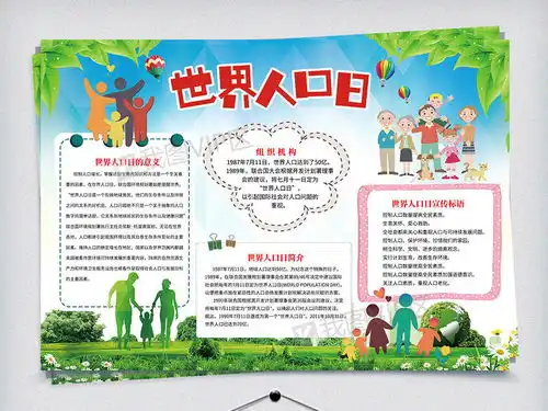 世界人口日手抄报图片素材psd分层格式下载其他大全