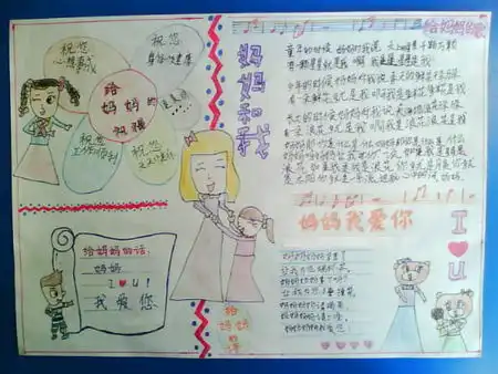 妈妈我爱你手抄报