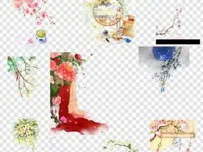 唯美古风水彩画中国风元素png海报素材图片模板下载36.35mb中国风边框大全花纹边框