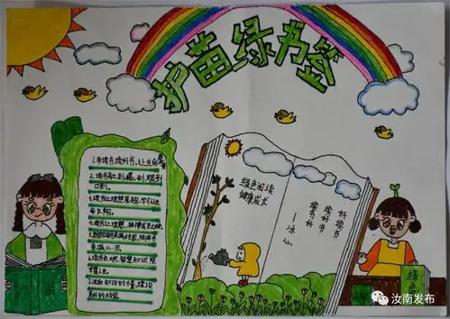 汝南县2023年中小学生护苗绿书签手抄报优秀绘画作品展小学组
