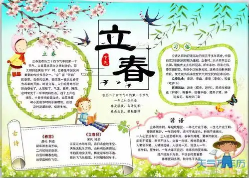 二十四节气立春手抄报立春节气手抄报最漂亮的