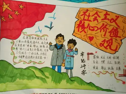 君山路小学践行社会主义核心价值观,争做新时代文明小学生手抄报