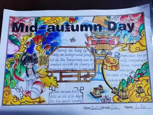 临沂九小开展我们的节日中秋节英语手抄报评比活动
