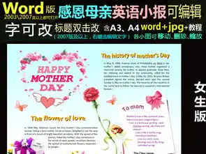 word电子小报模板感恩母亲节英语图片素材worddoc下载31.93mb母亲节妇女节手抄报大全节日手抄报
