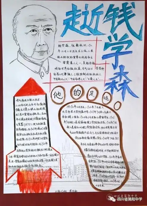 简阳中学开展走进人民科学家钱学森主题手抄报活动