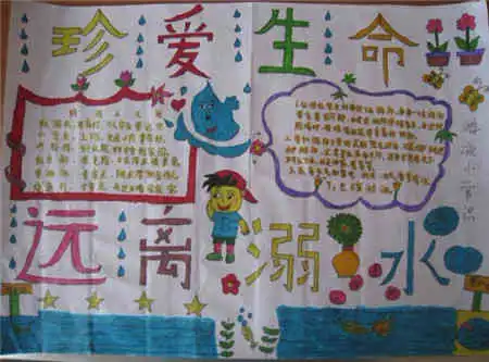 防溺水手抄报防溺水安全三字经
