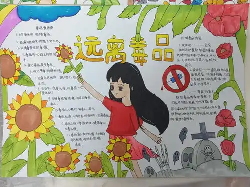 怀宁县腊树镇中心学校举办手抄报绘画赛筑牢校园防毒壁垒