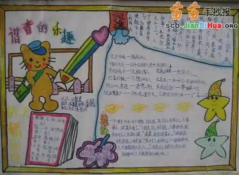 谐音的乐趣汉字手抄报