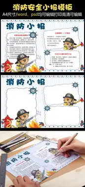可爱卡通消防安全小报手抄报模板图片素材psd分层格式下载消防日手抄报大全