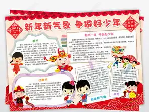 2019新年新气象小报新年春节快乐手抄报猪年大吉电子小报图片模板下载