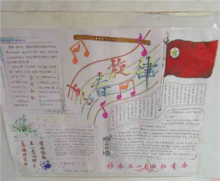 五四青年节手抄报年少的青春