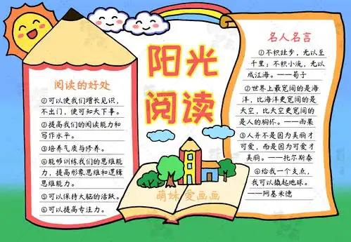 简单又漂亮的阅读手抄报模板,含内容文字,家长可收藏备用