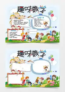 卡通可爱趣味数学学科小报word模板下载熊猫办公