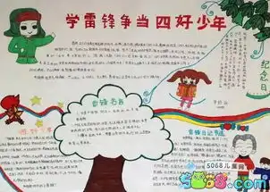好看的学雷锋争当四好少年手抄报
