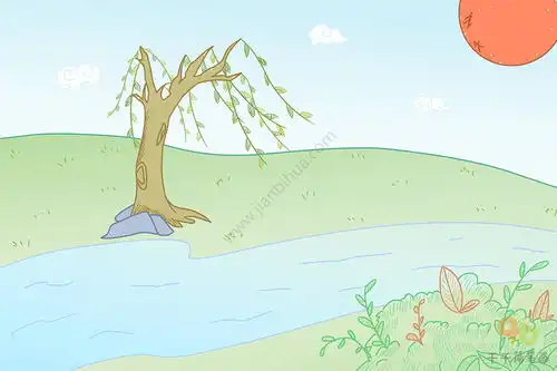 咏柳古诗配画简笔画