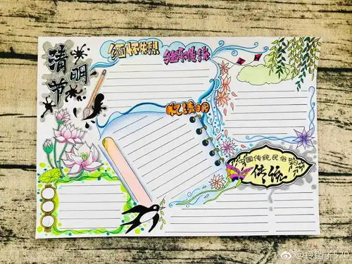 清明节手抄报黑板报简笔画
