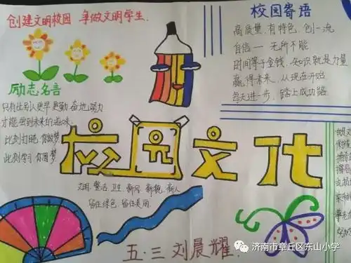 教体局东山小学手抄报话文明