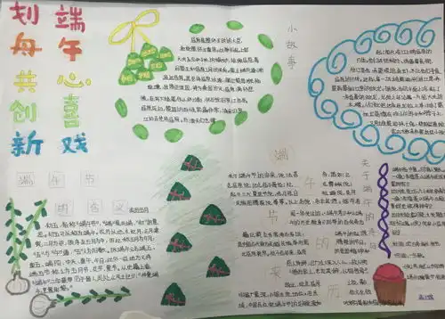 端午心喜戏划舟共创新手抄报图片内容