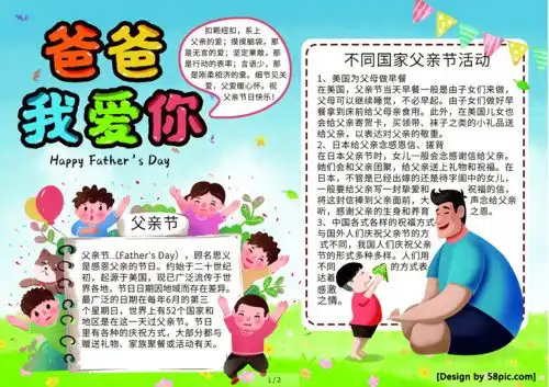 描写父亲的好词好句好段好诗和手抄报,为孩子写作积累素材